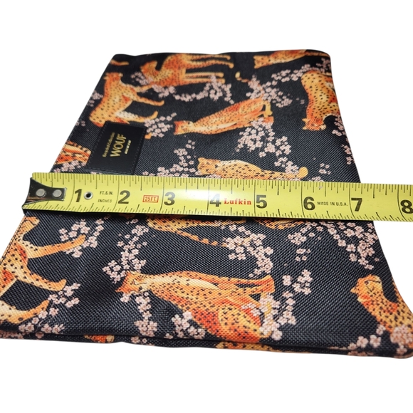 WOUF Salome XL Pouch Bag Leopard Print Clutch Bag Recycled Leather Black NEW - Picture 13 of 16